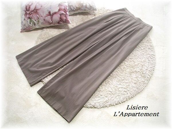 送料無料*リジェール アパルトモン/Lisiere L'Appartement*タック使いワイドパンツ/ストレッチ素材/ウエスト背面ゴム/ウォッシャブル/36
