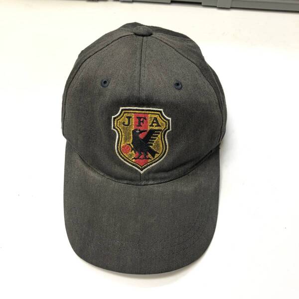90s 日本製 JFA キャップ 日本サッカー協会 日本代表 帽子 ブラック 色あせ スナップバック