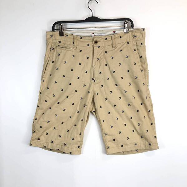 The DUFFER of ST.GEORGE ザダファーオブセントジョージ コットンハーフパンツ ベージュ 総刺繍 XLサイズ DF-30278