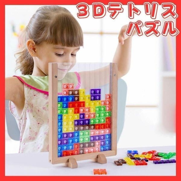 3Dテトリス 立体パズル 知的玩具 積み木 モンテッソーリ カラフル おもちゃ 型はめパズル ブロック プレゼント 子供 保育園 幼稚園 小学校