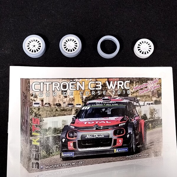 ベルキット シトロエンC3WRC ターマック仕様用レジン製タイヤ ※プラを溶かすタイヤの置き換え用※