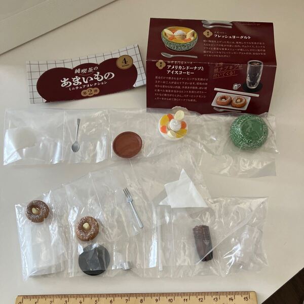 食玩 ガチャ◆純喫茶の あまいもの ミニチュアコレクション 第2弾 2種 ヨーグルト・ドーナツ&コーヒー ドールハウス カプセルトイ