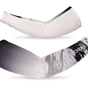 【2枚セット】アームカバー 腕カバー UVカット 冷感 通気 通気性 日焼け防止 吸汗 伸縮性(サイズ:L 色:ブラック)