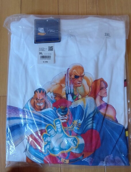 新品未使 3XL ユニクロ カプコン ストリートファイター2 CAPCOM オーバーサイズ Tシャツ UT 大きいサイズ 特大 希少 ホワイト 完売品 両面