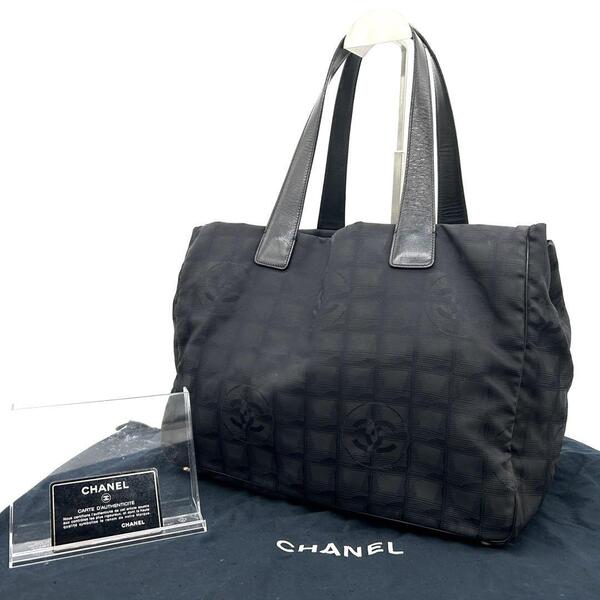 シャネル CHANEL ニュートラベルライン MM トートバッグ ギャランティー 保証書 保存袋付 ハンドバッグ ナイロン カーフレザー ココマーク