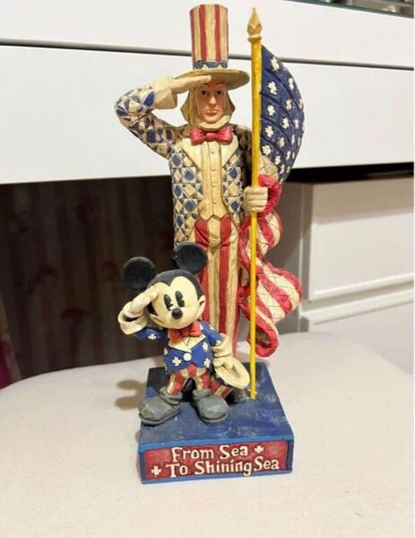 ミッキーマウス アメリカフラッグ ヴィンテージ 置 物 レア