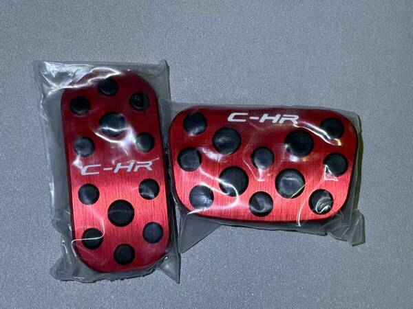 【最新型】トヨタ C-HR ZYX10/NGX50 専用設計 高品質 アルミ ペダル 工具不要 CHR ブレーキ アクセル カバー 防キズ 2点セット(レッド)