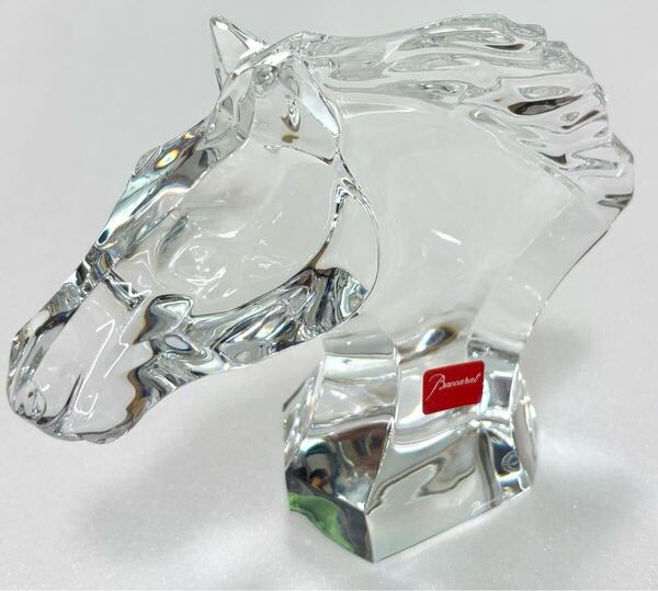 バカラ Baccarat 馬の頭 ホース ヘッド クリスタル 午 ウマ 置物 約11.5cm オーナメント オブジェ 愛馬家 Horse フィギュリン 競馬 開運