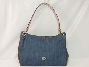 COACH コーチ デニム ショルダーバッグ ハンドバッグ F66964 裏地・小花柄