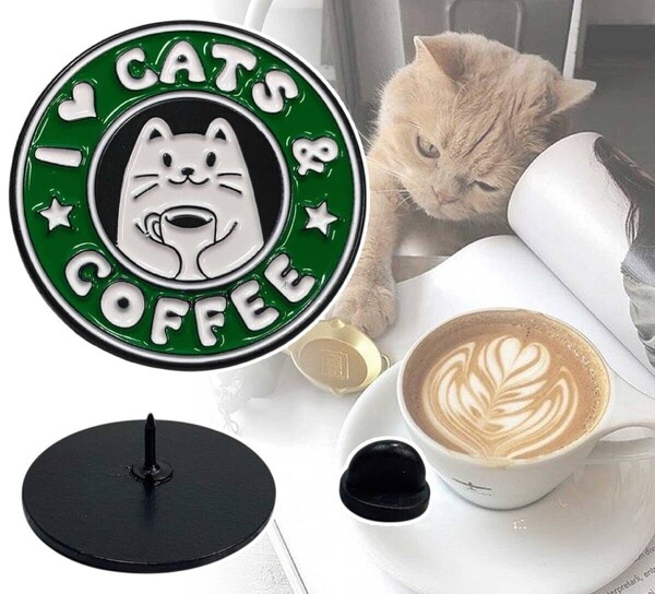 ★送料無料★「ピンバッジ 猫とコーヒーを愛してる」tface-g 【タグ:アクセサリー】2 T07/13