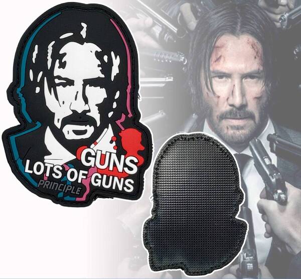★送料無料★「ジョン・ウィック/キアヌ・リーブス ワッペン 大量の銃だ! 」tface-g 【タグ:映画、アクセサリー】2 T07/18