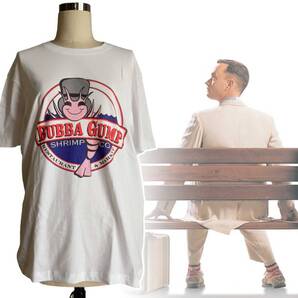 ★送料無料★「フォレスト・ガンプ/トム・ハンクス ババ・ガンプ・シュリンプ/ババ・ガンプのエビ Tシャツ Mサイズ ホワイト」tface-g 1