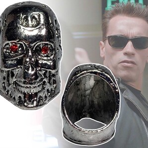 ★送料無料★●新品未使用「ターミネーター/T-800 アーノルド・シュワルツェネッガー 指輪 22号」tface-g 【タグ:映画、アクセサリー】