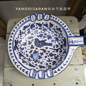 プレート 鳥 手描き イタリア製 GRAZIA DERUTA デルタ焼き デルータ italian pottery バード ブルーボウル マヨリカ陶器