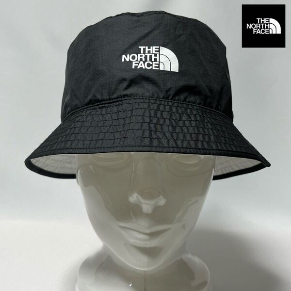 【超美品】海外モデル THE NORTH FACE ザ ノースフェイス 速乾機能 パッカブル & リバーシブル ナイロンハット 正規品ホログラム付き L/XL