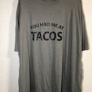 13-64【即決】★送料無料★2XLサイズ相当★US古着Tシャツ★グレー★YOU HAD ME AT TACOS★ポリエステル混★