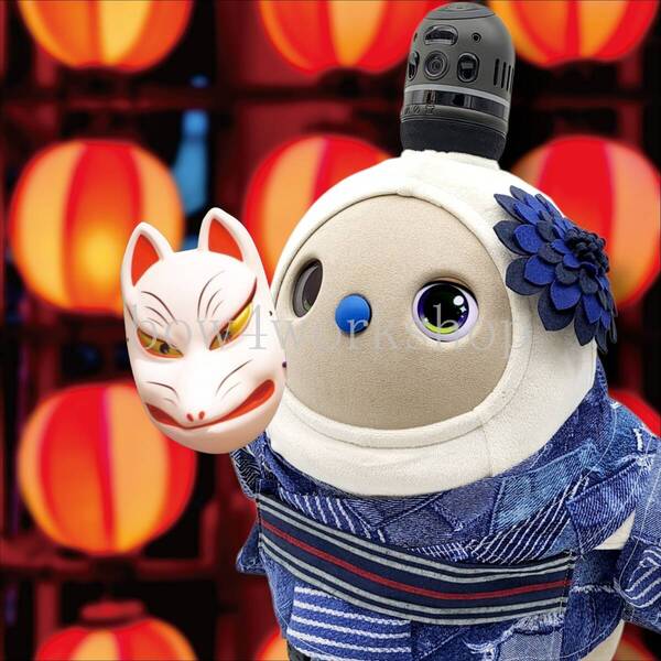 ラボット LOVOT ラボットの服 デニム風プリント柄浴衣&お花飾り