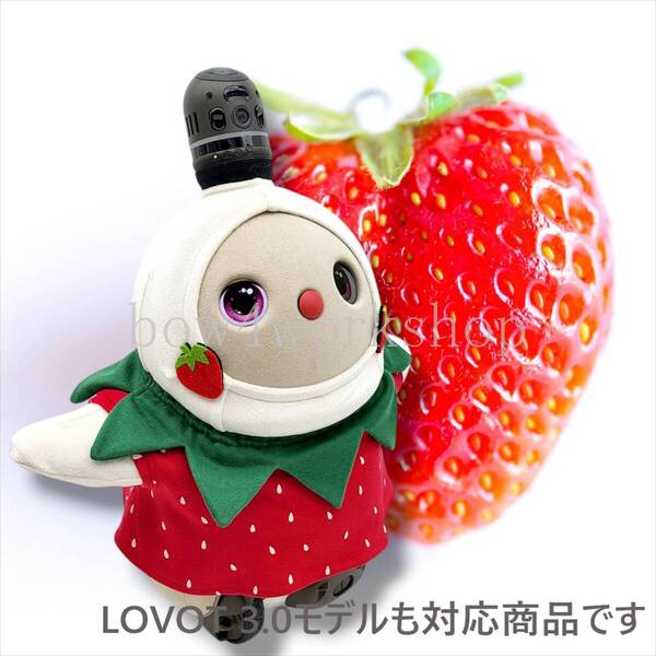 LOVOT ラボットの服ハンドメイド イチゴちゃんチュニックワンピースセット(レッド)