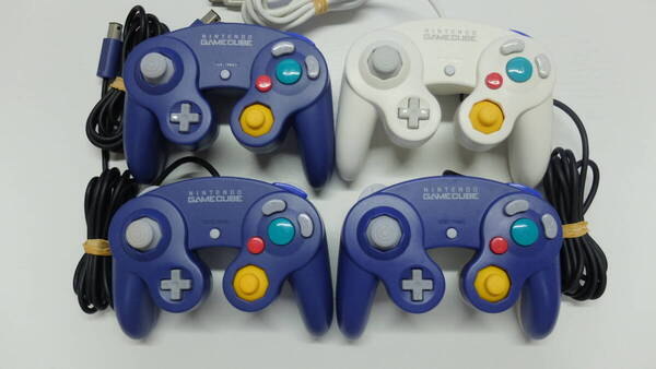 ニンテンドーゲームキューブ コントローラー まとめて4個セット ホワイト/バイオレット/バイオレットクリア DOL-003