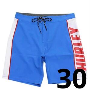 30 Mサイズ Harley ハーレー ファントム メンズ 水着 ブルー×レッド 無地 シンプル ロゴ 新品未使用タグ付き