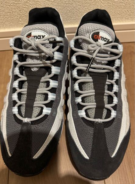 NIKE AIR MAX 95 WOLF GREY/RUGGED ORANGE-BLACK-BLUE TINT ナイキ エアマックス グレー シューズ 27cm US9