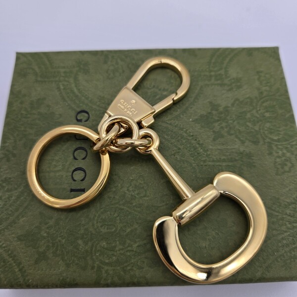 箱付き GUCCI グッチ キーリング キーホルダー ホースビット ゴールド