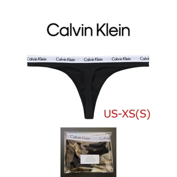 CALVIN KLEIN カルバンクライン コットン ロゴ ソング Tバック ショーツ ブラック US-XS(日本サイズS) レディース下着 新品 送料無料