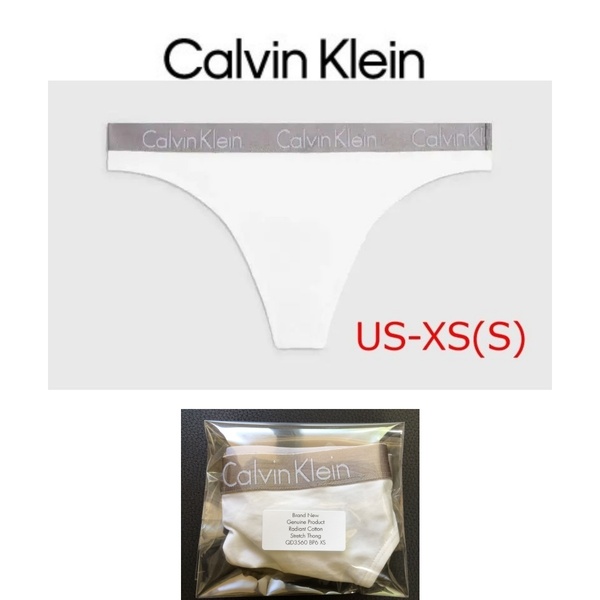 CALVIN KLEIN カルバンクライン レイディアント コットン ロゴ ソング Tバック ショーツ ホワイト US-XS(日本サイズS) レディース下着