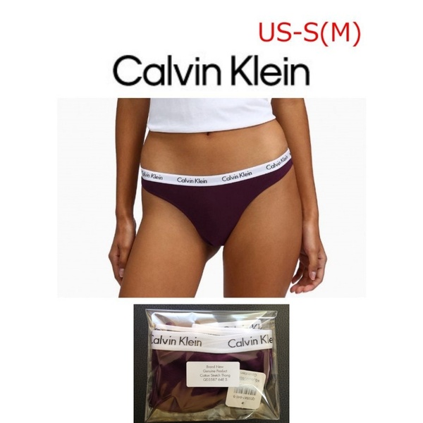CALVIN KLEIN カルバンクライン コットン ロゴ ソング Tバック ショーツ バイオレット US-S(日本サイズM) レディース下着