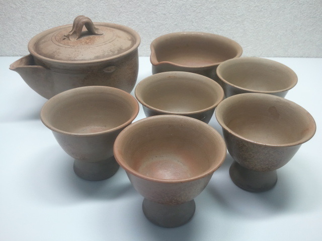 陶峰 造 備前 窯変 煎茶器(煎茶碗五客・湯冷まし・宝瓶) Yahoo!オークション -「備前焼 木村陶峰」(その他) (茶道具)の