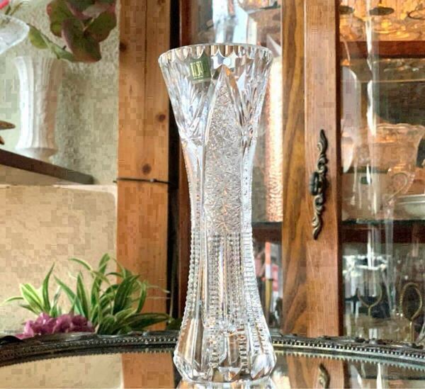 【未使用】 HOYA 豪華 クリスタル 花瓶 一輪挿し フラワーベース 花瓶 カットガラス クリスタルガラス