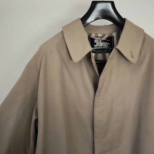 BURBERRY 一枚袖 フランス製 made in france PARIS ヴィンテージ ステンカラーコート バルカラーコート burberrys 40s 50s