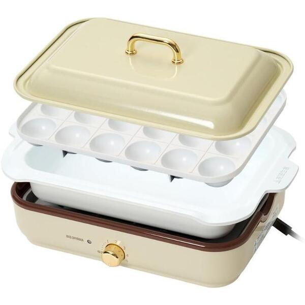 【新品未使用】アイリスオーヤマ ホットプレート たこやき器 深鍋 2way