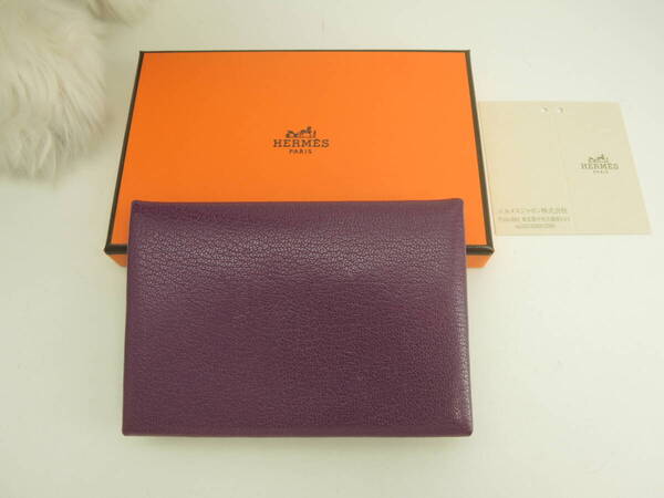 エルメス カルヴィデュオ シェブルシャムキラ カシス スモールウォレット ミニサイフ 美品@B