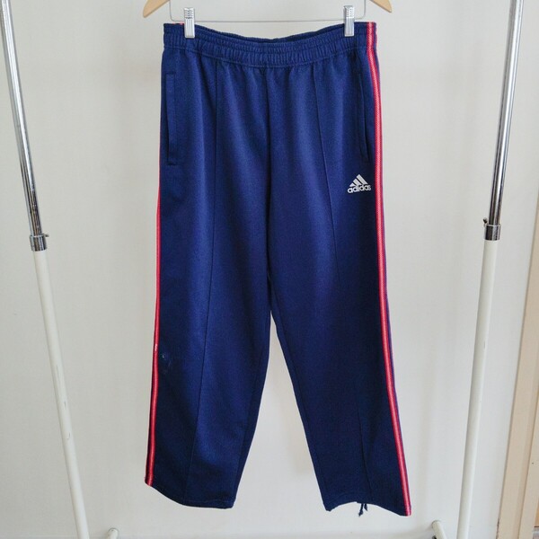 0718/O/ adidas メンズ ロングパンツ ジャージ センタープレス スポーツ ネイビー
