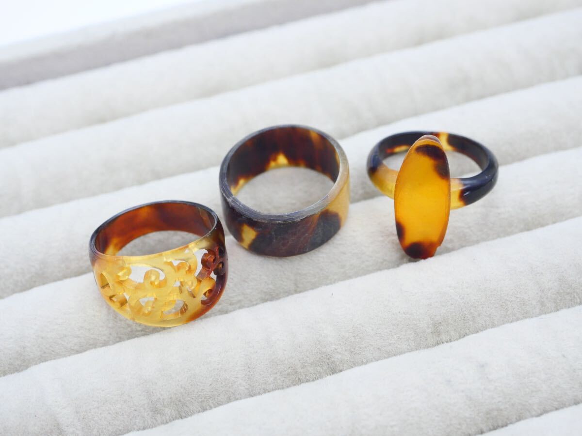 ビンテージ　　本鼈甲　リングコーム　　中古美品 本べっ甲編み込みデザイン」リング ヨーロッパ | corne/コルネ