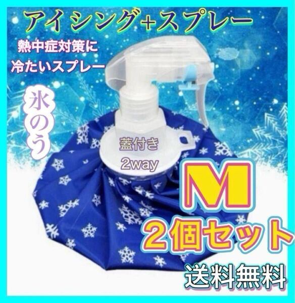 氷のう M 2個 セット スプレー 熱中症対策 アイシング 夏 フェス スポーツ ゴルフ ケガ あつい 猛暑