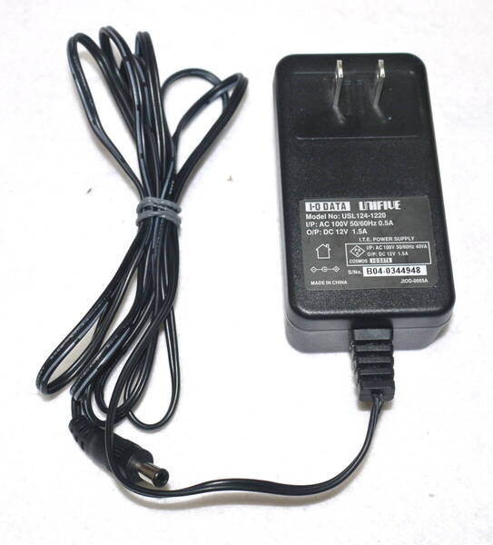 I-O DATA USB外付けHDD AVHD,HDCR,HDCS,HDCAシリーズ 用ACアダプター USL124-1220 DC12V 1.5A 動作確認済