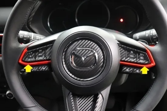 ★【在庫処分・値引き品】CX-5 KF系 ステアリングスイッチメッキガーニッシュシート(ピアノブラックシート) AQUASTYLE Y