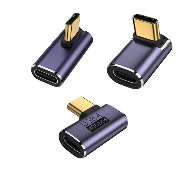 【特価セール】90° 曲げ3種類セット PD 100W/5A急速充電 左右 40Gbps高速データ転送 8K@60Hz映像出力 L
