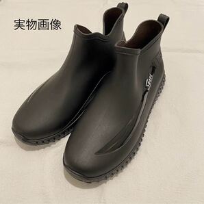 レインブーツ 雨靴 ブラック 防水 26.5 ショート レインシューズ メンズ 長靴 黒 通勤 通学 ガーデニング レディース 新品 未使用