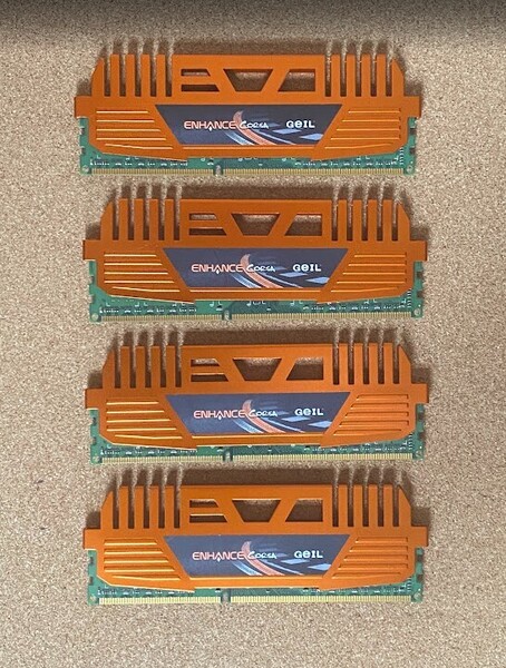 【中古動作品】GEIL ENHANCE CORSA DDR3-1600MHz PC3-12800 1.5V GEC38GB1600C9DC 16G (4GBx4)