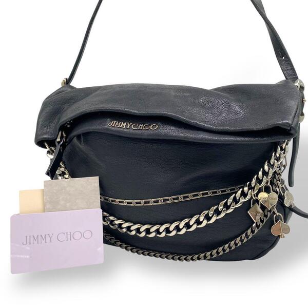 JIMMY CHOO ジミーチュウ チェーン バイカー ショルダーバッグ 黒