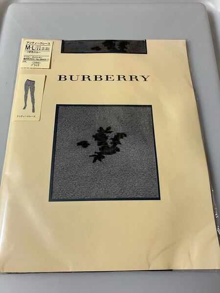 【送料無料】 BURBERRY panty stocking アンティークレース ブラック 柄 デザイン 福助 バーバリー パンスト 黒 パンティストッキング 模様