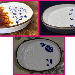 【送料無料:ななめ醤油皿:3皿 3個】★斜め 皿:お刺身用に♪ 適量を注ぎやすい:「ななめ醤油皿」:和柄・ななめ皿:醤油 No5