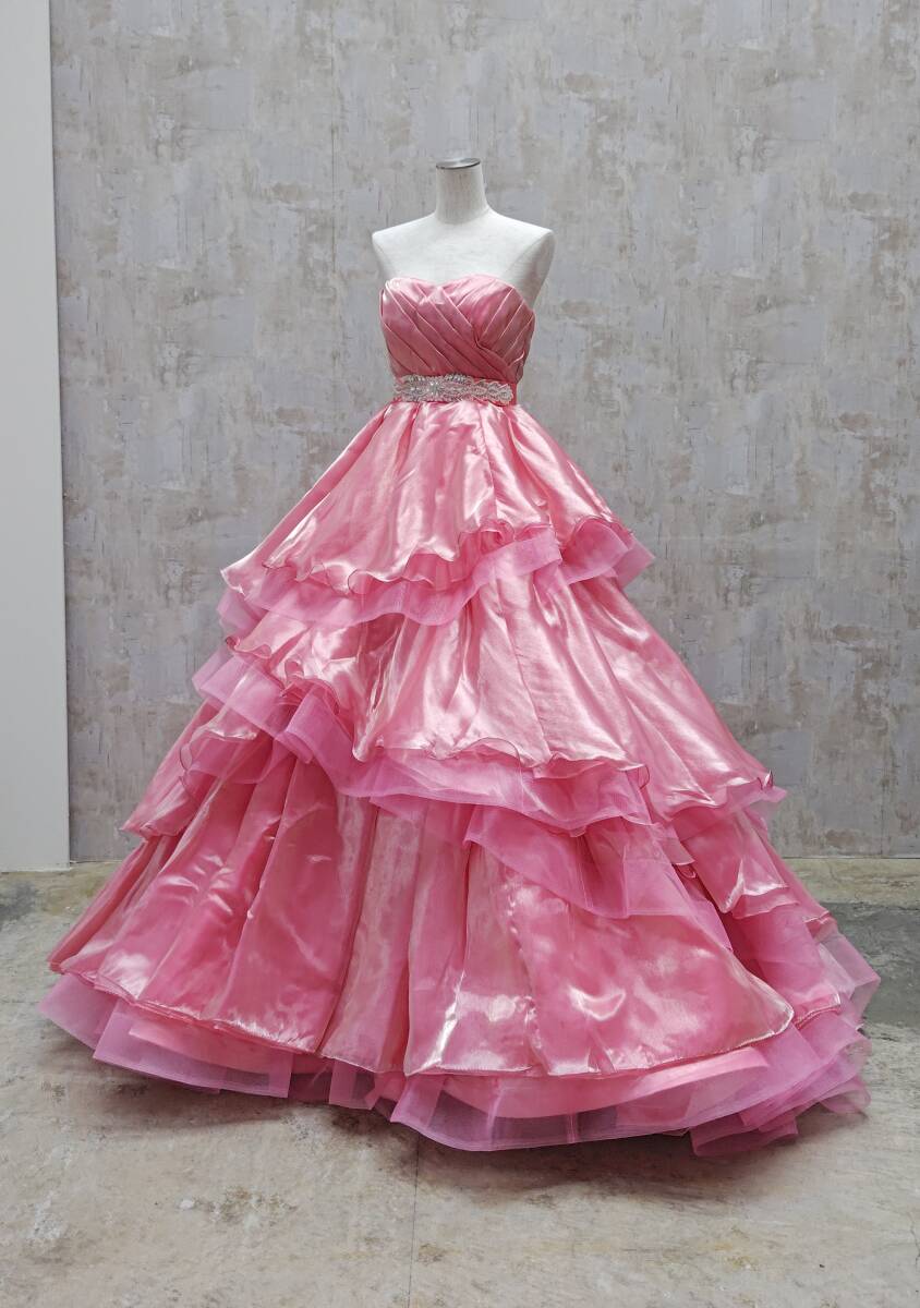 [313] カラードレス １１号サイズ 中古 中古 カラードレス 朱赤 7～11号FT Aライン 撮影衣装 結婚式