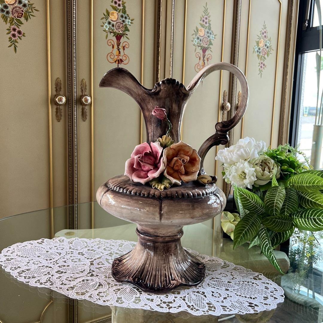 ヴィンテージ イタリア製 カポディモンテ capodi monte 花瓶 Yahoo!オークション -「カポディモンテ」(花瓶) (インテリア小物