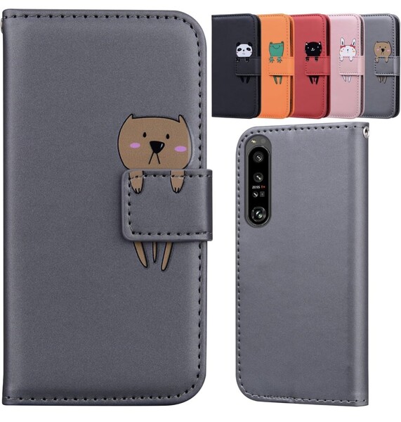 Torske Xperia 1 IV ケース Xperia 1 iv SO-51C 手帳型ケース エクスペリア 1 iv スマホケース カバー カード収納 ケース グレー