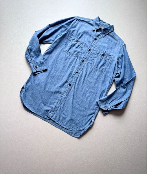 50s “ SAMPSON ” L/S COTTON CHAMBRAY SHIRT OLD VINTAGE 1950s Sampson コットン シャンブレーシャツ オールド ビンテージ ストア系