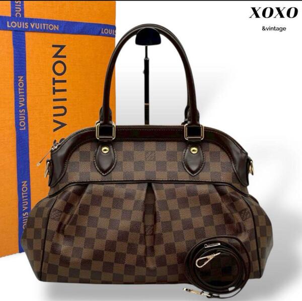 お買い得 LOUIS VUITTON ダミエ エべヌ トレヴィ ハンドバッグ 2way ルイヴィトン ショルダーバッグ レザー